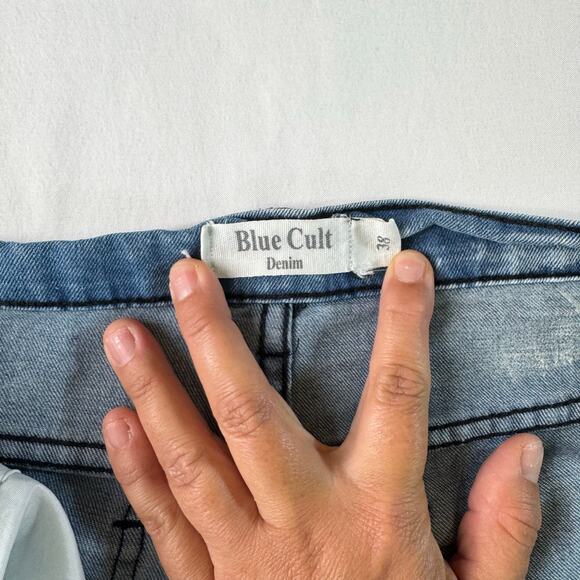 Blue Cult Mens Jeans sz 38 x 31 Distressed Rockability Straight leg Skinny - Picture 7 of 8